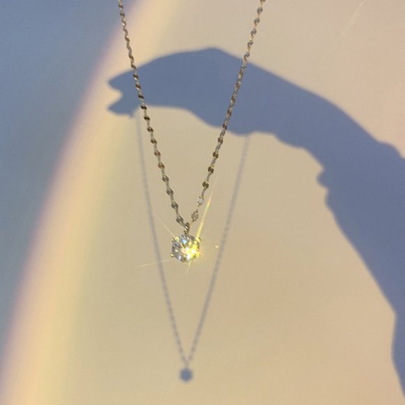 #NEW 925 Sterling Silver 2CT Solitaire Diamond Necklace - Picture 10 of 15